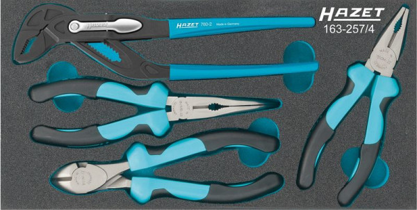 Jeu de pinces Hazet, nombre d'outils : 4, nombre d'outils : 4, nombre total d'outils : 4, pièce de rechange : 163-257L, accessoires : 165-L, 163-257/4