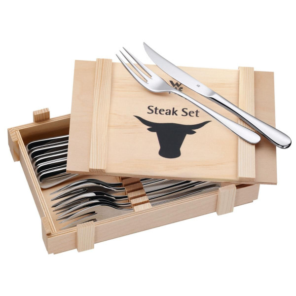 Ensemble de couverts à steak WMF dans une boîte en bois, 12 pièces, 1280239990