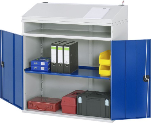 Bureau debout avec armoire latérale RAU - modèle 01, L1100 x P520 x H1110/1220 mm, 07-1100-M01.11