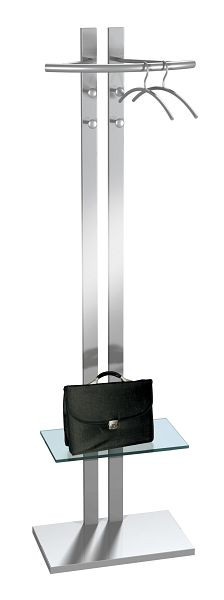 Kerkmann porte-manteau sur pied G8, L 670 x P 370 x H 1800 mm, aluminium argenté, 30622214