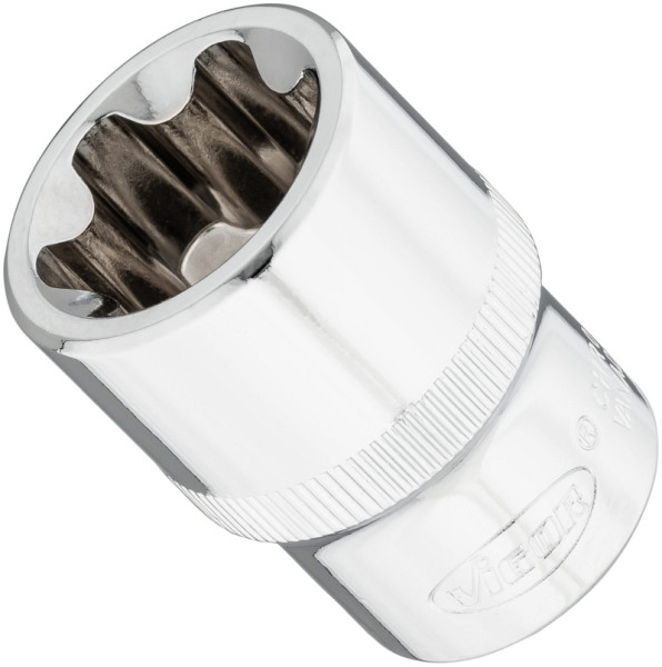 Insert de clé à douille VIGOR T-Plus, carré 12,5 mm (1/2 pouce), profil E+, E24+, V7920-EP24