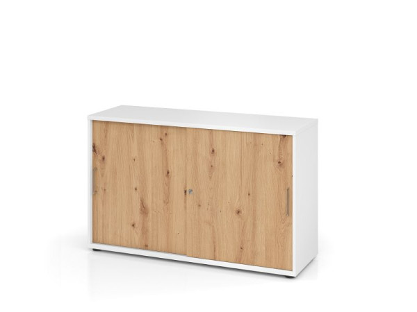 Hammerbacher armoire à portes coulissantes 2OH 120cm BS blanc/chêne noueux, V1752S/W/R/BS
