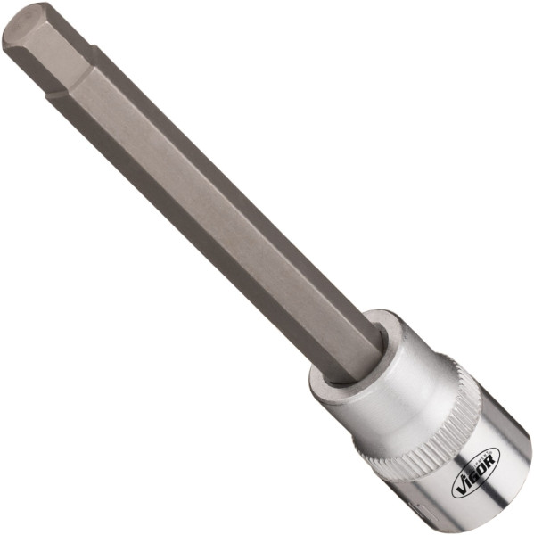 Insert pour clé à douille VIGOR, carré creux 10 mm (3/8"), profil à six pans intérieurs, 7 mm, longueur : 92 mm, V7158-6