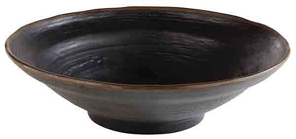 Bol APS -MARONE-, Ø 30,5 cm, hauteur : 8,5 cm, 2 litres, mélamine, noir, avec bord marron, 84174