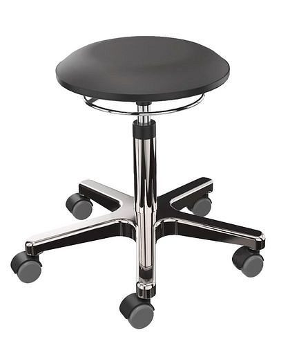 Tabouret de travail Dauphin simili cuir, piètement aluminium, 266954
