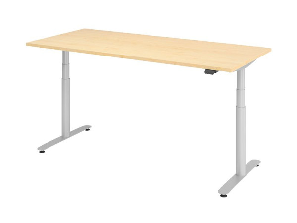 Hammerbacher bureau assis-debout électrique 180x80cm érable/argent, VXDLR19/3/S