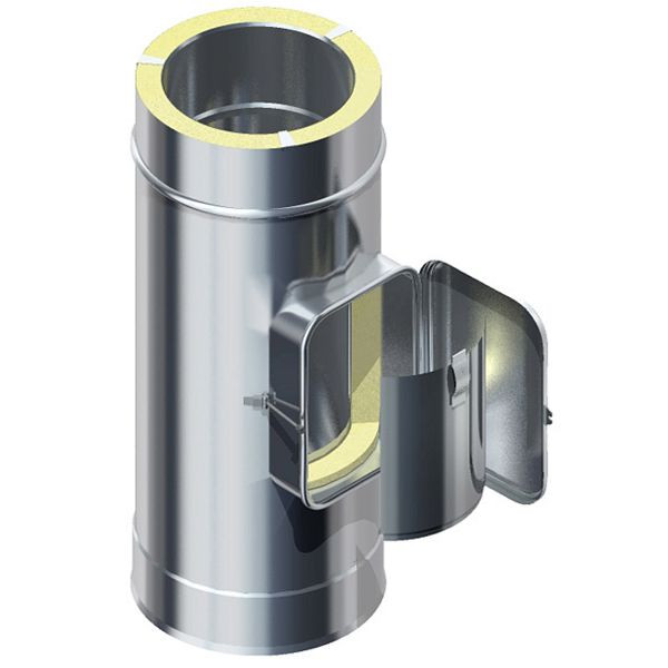 Pièce de nettoyage de cheminée extérieure Solarbayer 200/0,5 mm, avec porte de nettoyage carrée, 530050401