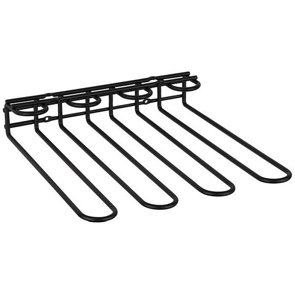 Rail à verre APS, 29,5 x 32 cm, hauteur : 6 cm, métal, épaisseur 6 mm, revêtement par poudre noir, offre de la place pour 12 verres, 93399