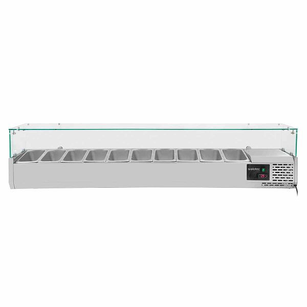 Vaiotec EASYLINE accessoire de refroidissement 330 avec couvercle en verre 10xGN1/4 - 2000, 200x33,5x43,5 cm, 10030