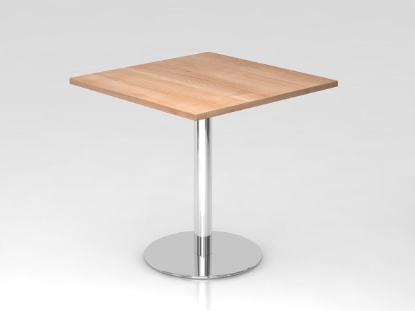 Table de réunion Hammerbacher 80x80cm noyer/chrome, structure chromée, VSTF88/N/C
