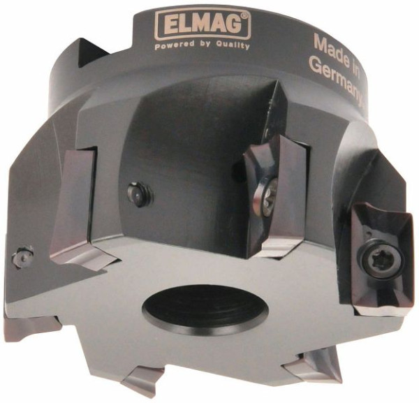 Fraise à épauler ELMAG 90° Ø: 100mm, 8 arêtes de coupe, support 32mm, sans plaquettes amovibles (APKT, APHX), 17214