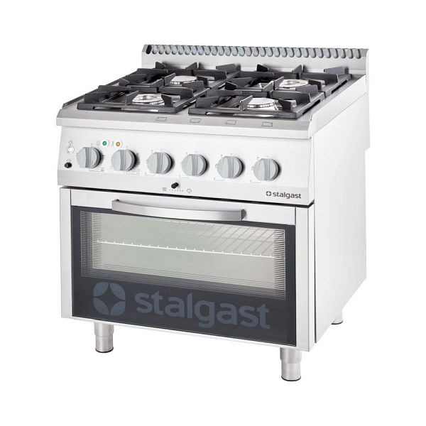 Table de cuisson gaz Stalgast 4 feux avec four électrique (GN 2/1) série 700 ND - G20, 4 feux (3.5+5+2x7), SL33421SE