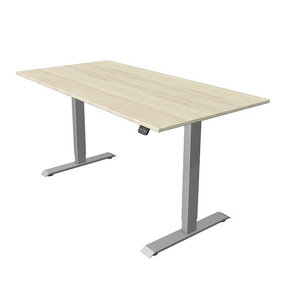 Table compacte Kerkmann L 1600 x P 800 mm, réglable en hauteur électriquement de 740 à 1230 mm, érable, 10227250
