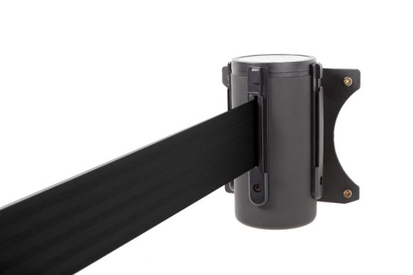 Ruban barrière ALLROUNDLINE, montage mural avec ceinture, boîtier : noir / ceinture : noir, ALW-10-3.0-0030