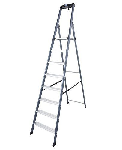 Escabeau Krause Sepro S, anodisé, plateforme extrêmement antidérapante, 8 marches, 257469