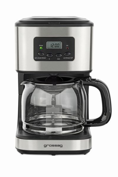 machine à café grossag 10 tasses avec verseuse en verre, blanc, KA 46.17