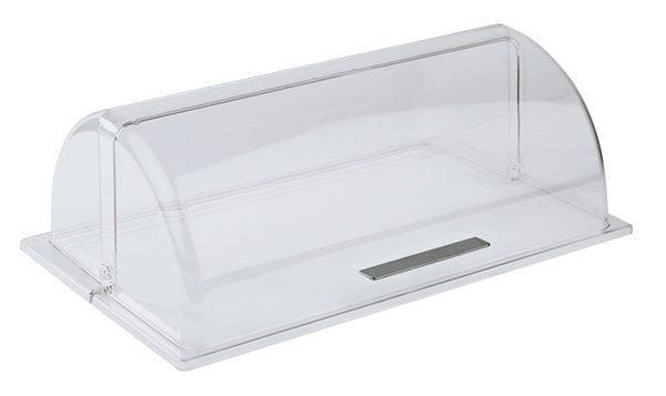 Hotte enroulable APS GN 1/1, 53 x 32,5, hauteur : 19 cm, polycarbonate, avec poignée design, ABS chromé, 11016
