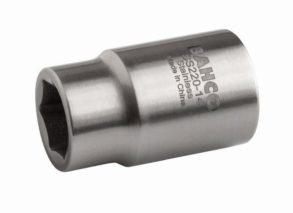 Embout pour clé à douille Bahco 1/2", acier inoxydable/inox, hexagonal, magnétique, SW 19 mm, SS220-19