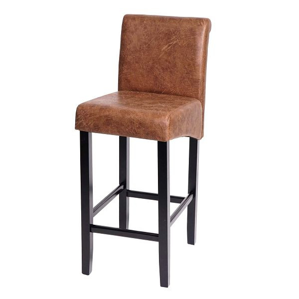 Tabouret de bar Mendler HWC-C33, tabouret de comptoir de bar, bois, imitation daim, pieds foncés, tissu/textile, 74531