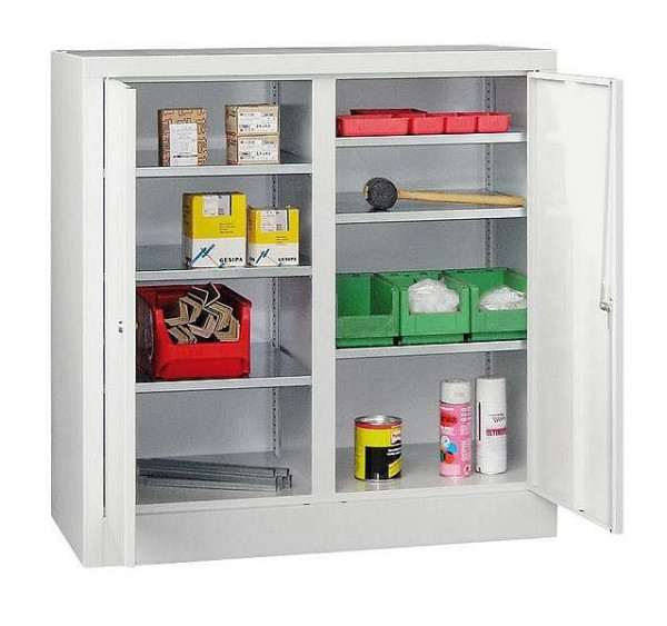 Armoire à portes battantes PAVOY avec éléments techniques avec cloison, avec portes en tôle pleine, 32372-100-005