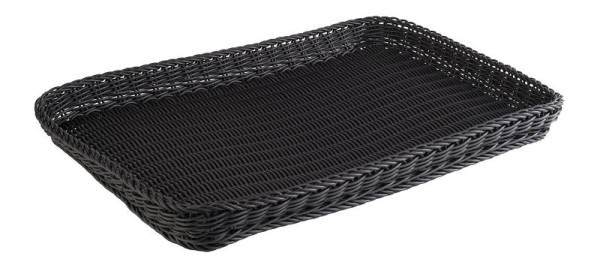 Panier APS -PROFI LINE-, 60 x 40 cm, hauteur: 5 cm, polypropylène, noir, 50918