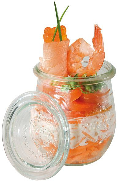Pot APS Weck avec couvercle, Ø 7 cm, hauteur : 8 cm, forme mini linteau 220 ml, tulipe, lot de 12, 82316