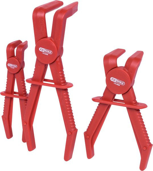 KS Tools jeu de pinces de serrage pour tuyaux 90°, 3 pièces, 115.5055
