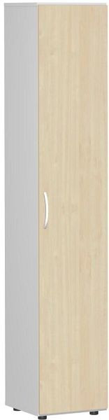 geramöbel armoire à double porte avec pieds, poignée gauche ou droite, amortisseur de porte inclus, non verrouillable, 400x420x2160, érable/gris clair, S-346100-AL