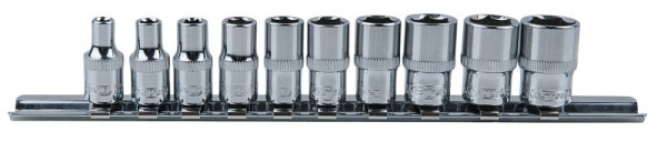 KS Tools Jeu de douilles hexagonales 1/4" CHROMEplus, 10 pièces 4-13 mm, 918.0620
