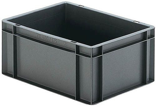 Caisses empilables de transport Bedrunka+Hirth, grises, dimensions en mm (LxPxH) : 400 x 300 x 145, 075000205