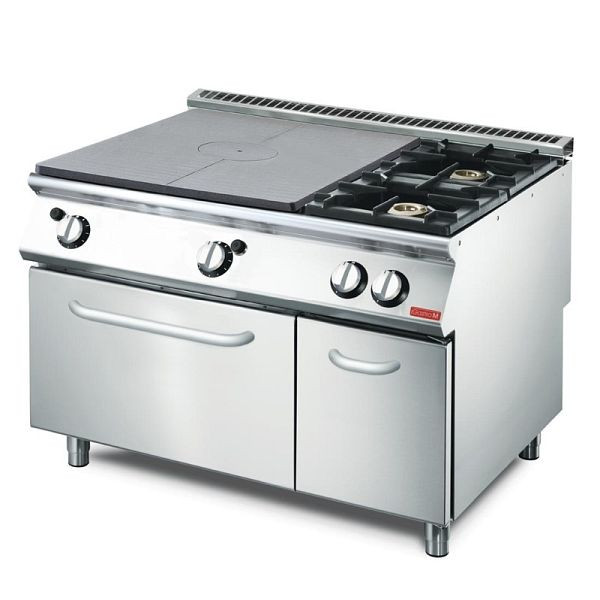 Cuisinière à gaz Gastro M avec four 70/120 TPFCFGB, 2 brûleurs, 25,4 kW, GL935