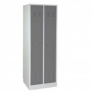 ADB casier / armoire vestiaire régulier &quot;2 portes, dimensions (HxLxP): 1780x600x500 mm, couleur du corps: gris clair (RAL 7035), couleur de la porte: gris (RAL 7001), 40886