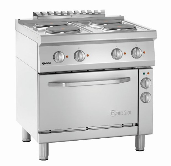 Cuisinière électrique Bartscher 700, B800, 4 plaques, four électrique, 286225