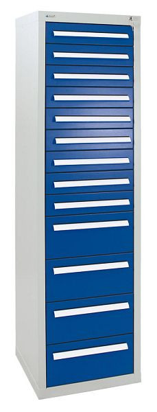 armoire à tiroirs émoussés série T-100/35-5, RAL 7035/5010, 13 tiroirs (9x100, 4x200mm), 8155874