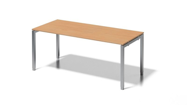 Bureau Bisley Cito, structure en U réglable en hauteur 650-850 mm, H 19 x L 1800 x P 800 mm, hêtre/argent, DUH1808BC355