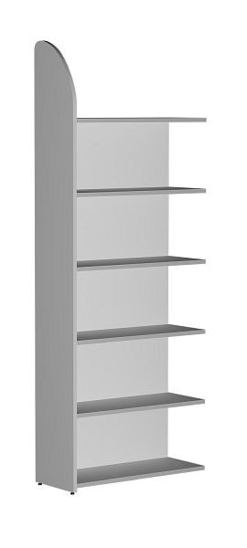 Kerkmann DANTE étagère 2250 x 800 mm avec paroi arrière, 6 étagères, gris clair, 50985011