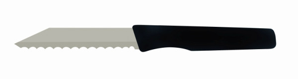 Couteau à pain / couteau de cuisine Schneider avec bord dentelé, noir, longueur de lame 87 mm, longueur totale 185 mm, 260960