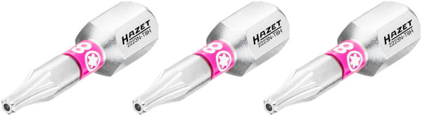 Embout Hazet, 6 pans plein 6,3 (1/4 pouce), profil TORX® inviolable, T8H, nombre d'outils : 3, 2223N-T8H/3