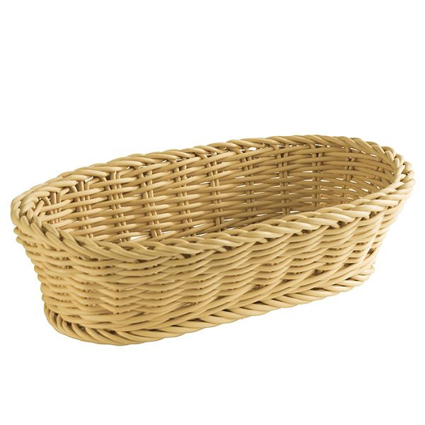 Panier à baguette APS, ovale, 28 x 16 cm, hauteur : 8 cm, polypropylène, beige clair, -PROFI LINE-, 50805