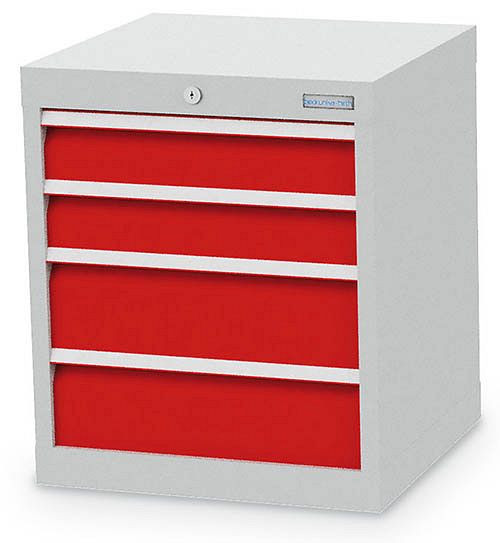 Armoire à tiroirs Bedrunka+Hirth, R 18-16, nombre de tiroirs : 4, dimensions en mm (LxPxH) : 530 x 500 x 619, hauteur des panneaux en mm : 2x100, 2x150, 46 220