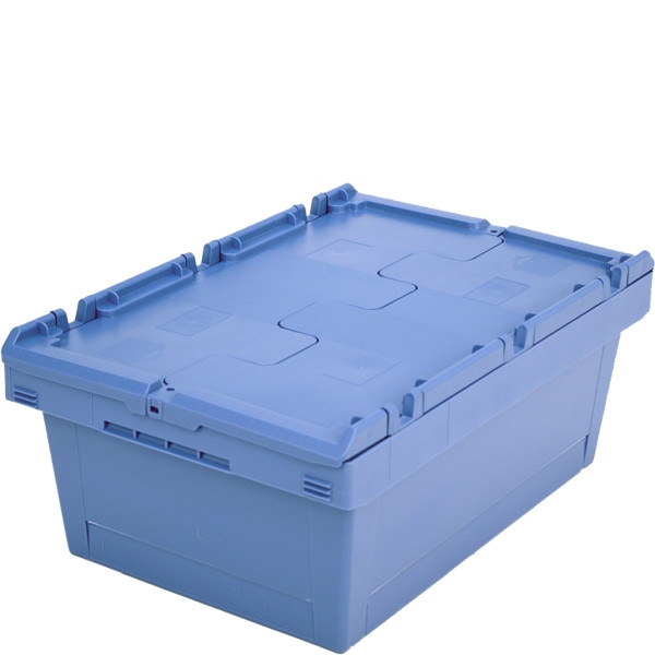 BITO conteneur réutilisable MB couvercle/barre/skid /MBDU64221 600x400x223 bleu pigeon, couvercle sécable, C0402-0056