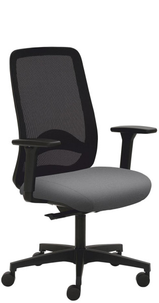 Chaise pivotante Mayer Sitzmöbel , piètement en plastique, accoudoirs 3D, réglage de la profondeur d'assise, gris, 2228_AV3D_SYM++_30614