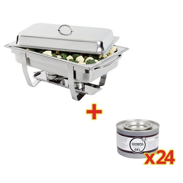 Chafing dish OLYMPIA Milan avec 24 x pâte combustible, S600