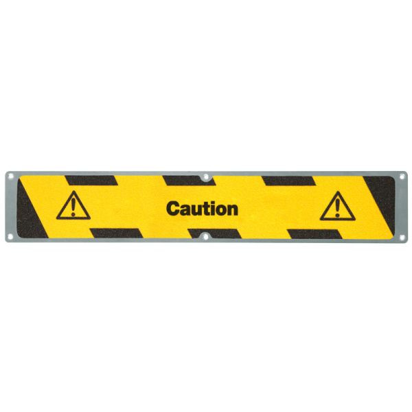 Pantalon de farine plaque antidérapante en aluminium avec revêtement antidérapant m2, "Attention" 114x635mm, APM15EF1