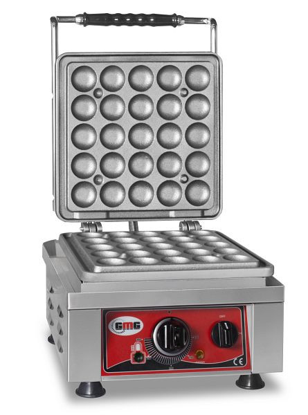 Gaufrier GMG Lokmia-L, 1x (Ø 25 x 4,2 cm x 1,2 cm / 2,4 cm), plaque de cuisson fixe de 50° à 300°C en fonte, canal de récupération des graisses sur tout le pourtour, KGW-07L