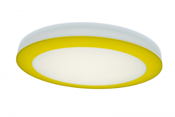 rutec Projekt ASCAR applique et plafonnier DALI diamètre 335mm, H70mm, 230V, 16W, IP20, 3000K, CRI80 - jaune, PBE183
