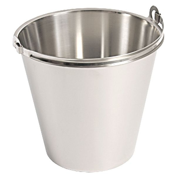 Seau inox Tilleul PREMIUM, sans pneus de fond, avec échelle, 15 litres, KG0401150