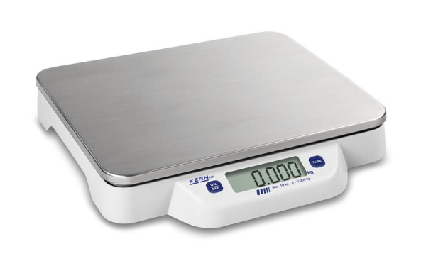 Plage de pesée de la balance de table Kern 10 kg, précision d'affichage 5 g, linéarité ± 0,02 kg, unités kg, zone de pesée 320 × 260 mm, ECB 10K-3N