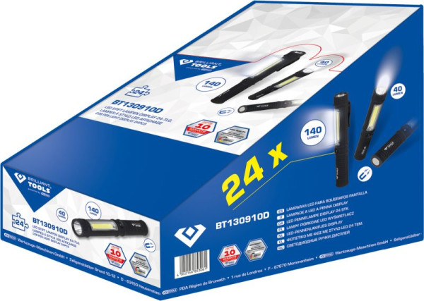 Brilliant Tools Écran de lampe de poche COB 2 en 1, paquet de 24, BT130910D