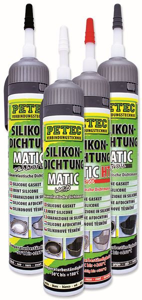 Joint silicone Petec Matic, gris, 200ml, VE: 12 pièces, 97620